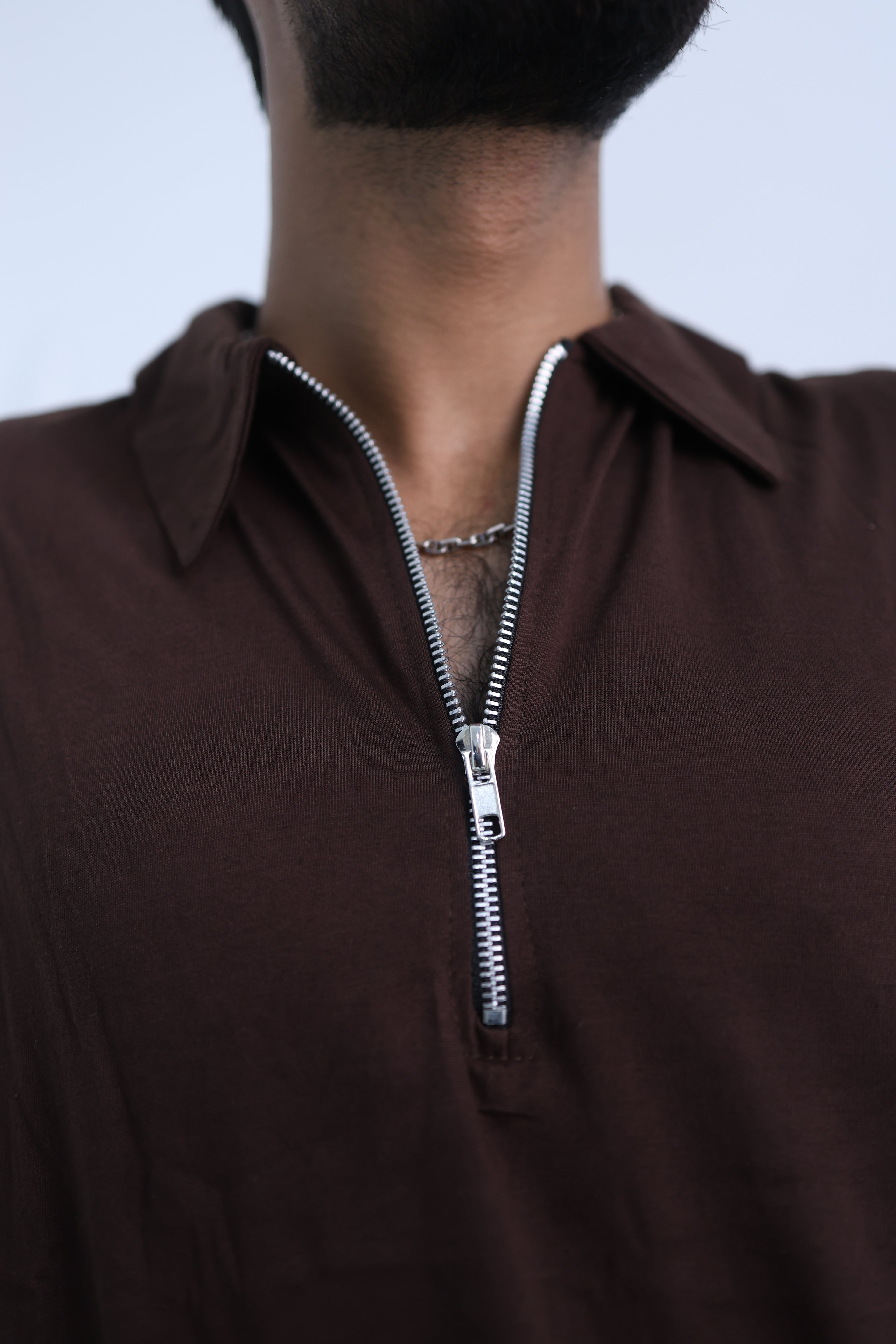 Relaxed Baggy cord set - collared Drop shoulder tee cinnamon brown